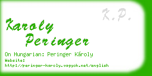 karoly peringer business card
