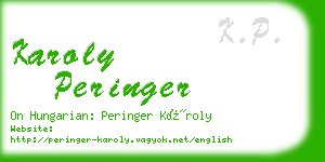 karoly peringer business card